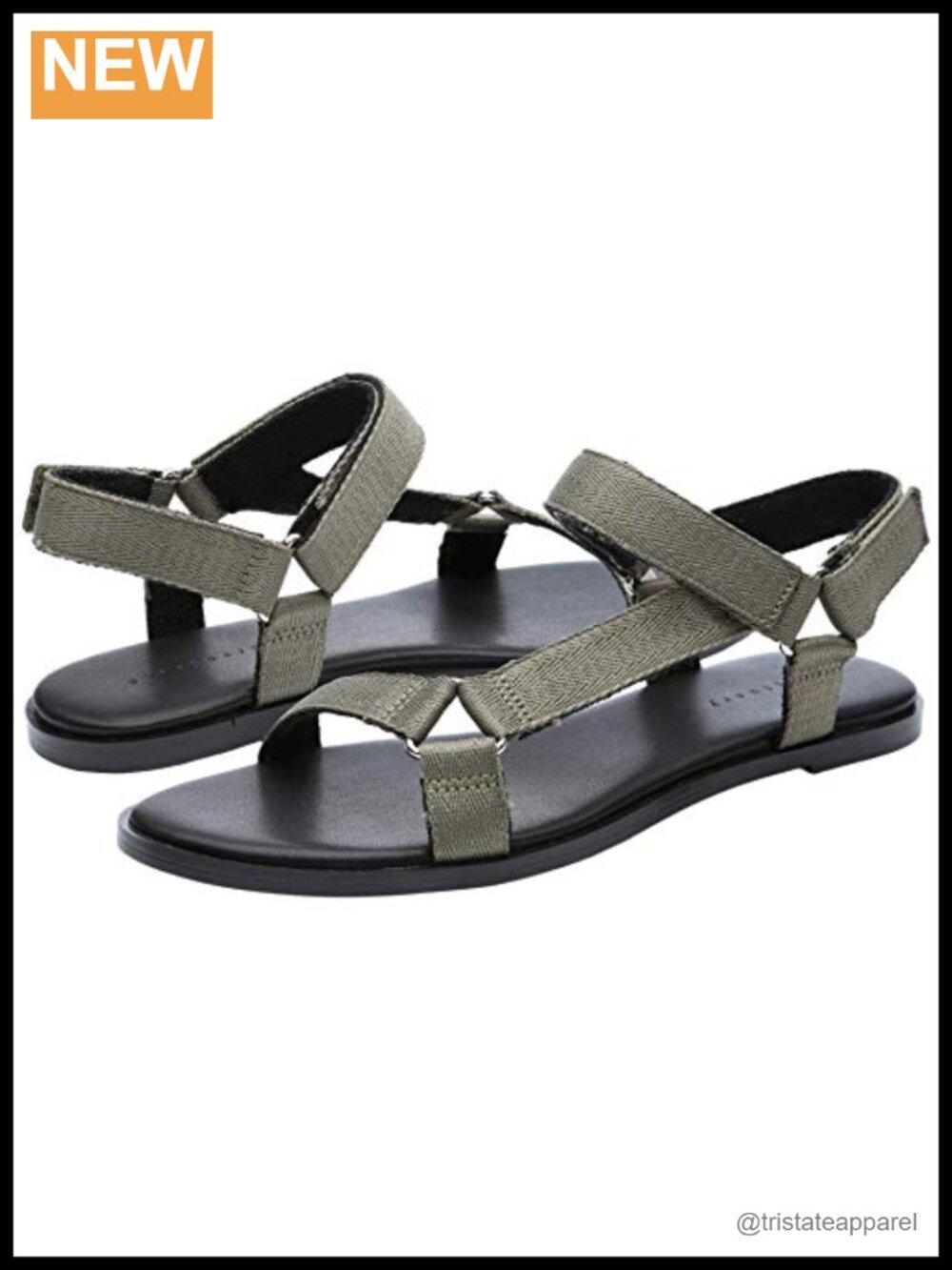 Memory Foam Ankle Strap Sandals with Velcro Leather Lining